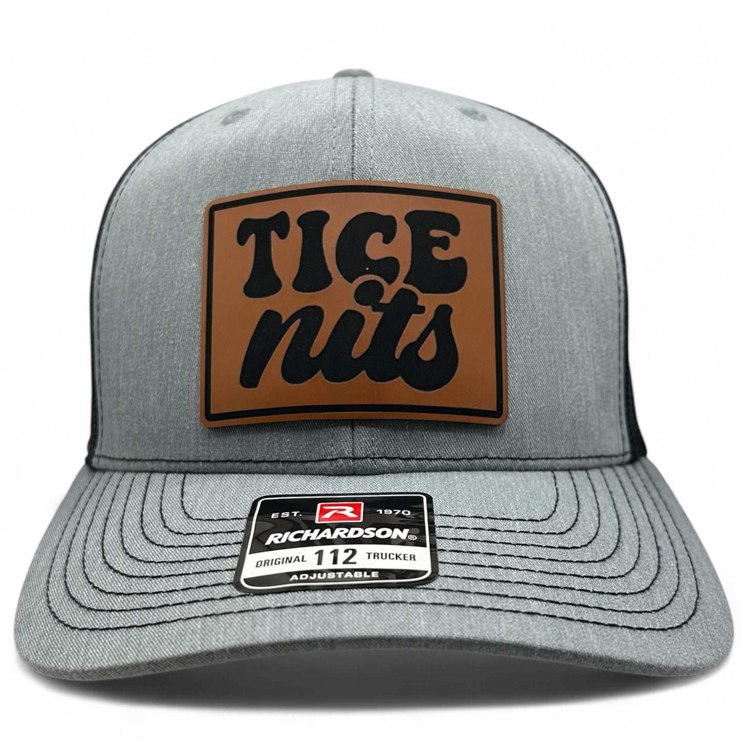 Tice Nits Hat - Funny Cap - Richardson 112 Leather Patch Trucker Hat