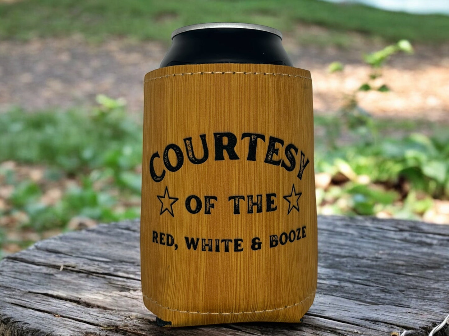 Courtesy of the Red, White & Booze Can Cooler, Funny Koozie 4th of July Beer Sleeve Patriotic Drink Holder Summer BBQ Party Favor