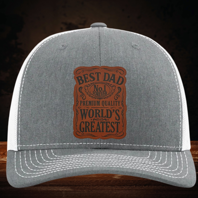 World's Greatest Dad Hat, Leather Patch Hat for Dad, Fathers Day Gift Idea