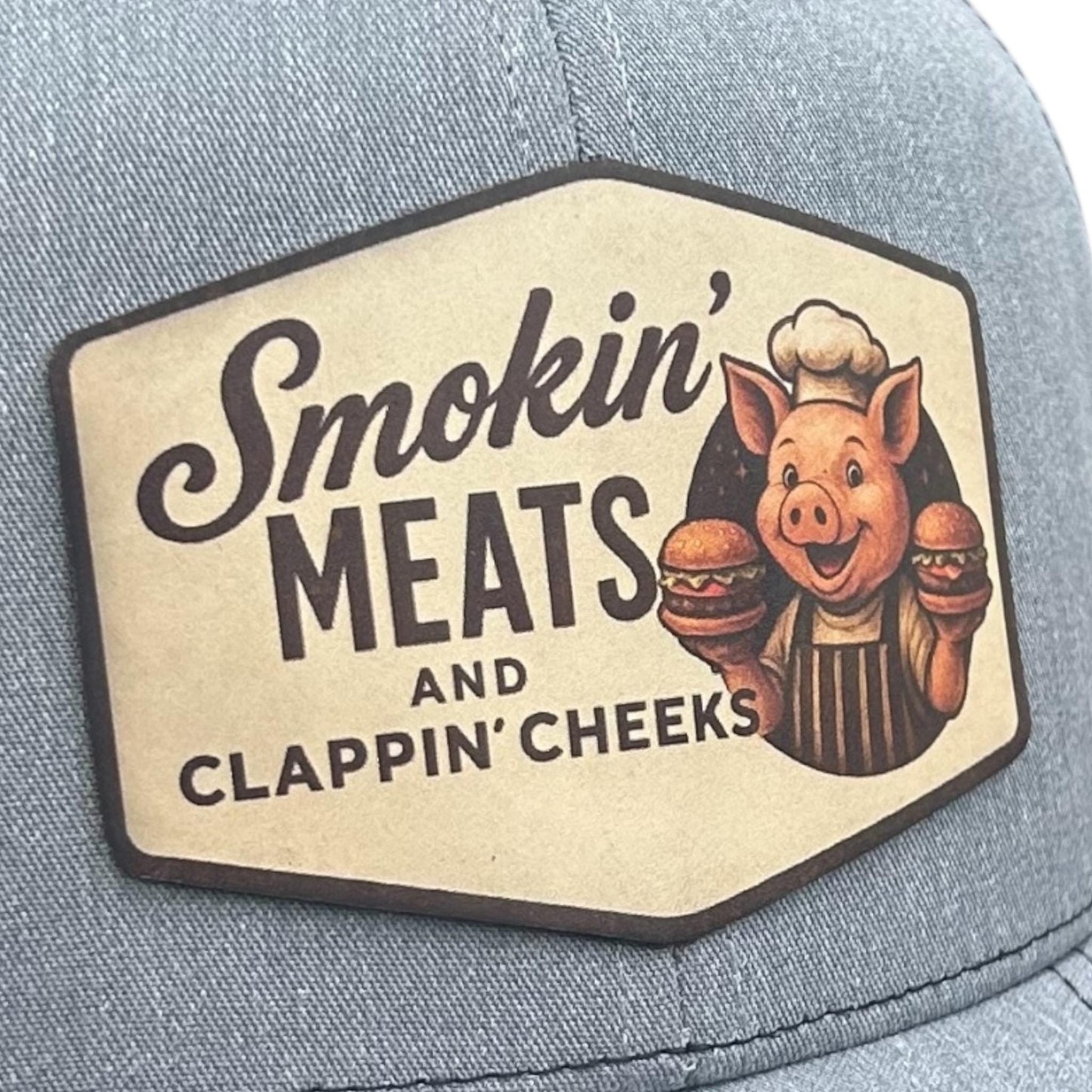 Smokin Meats - Richardson Leather Patch Hat - Multiple Colors