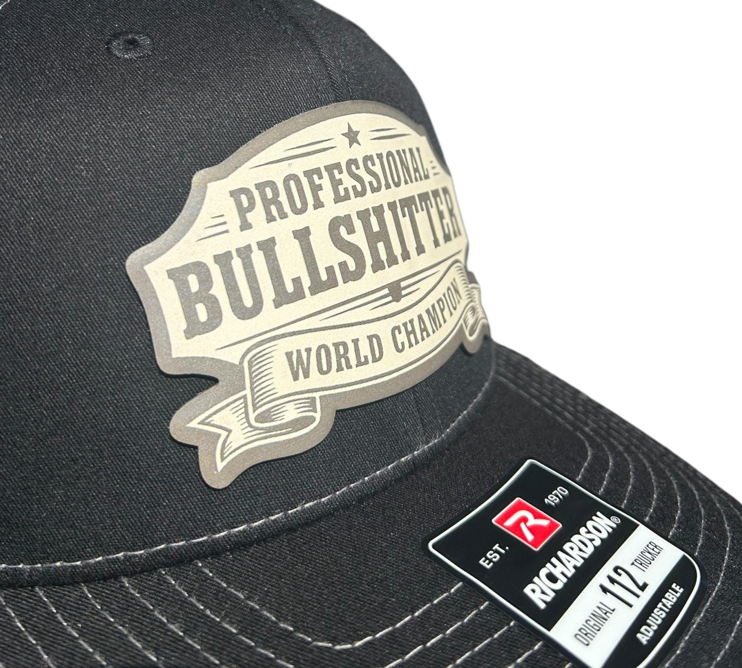 Professional Bullshitter - Richardson Leather Patch Trucker Hat - Multiple Colors