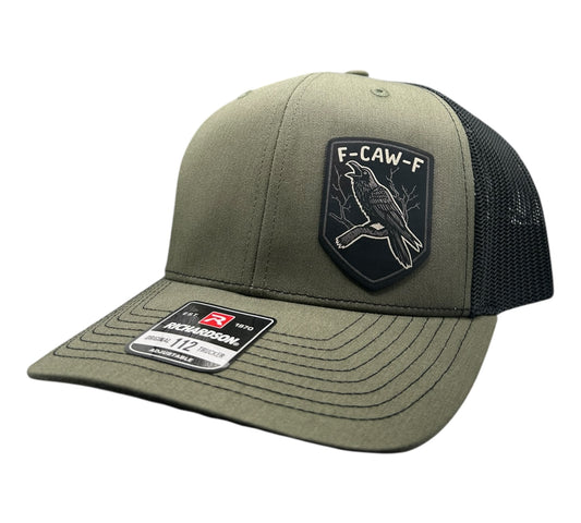 F Caw F - Richardson Leather Patch Trucker Hat - Multiple Colors