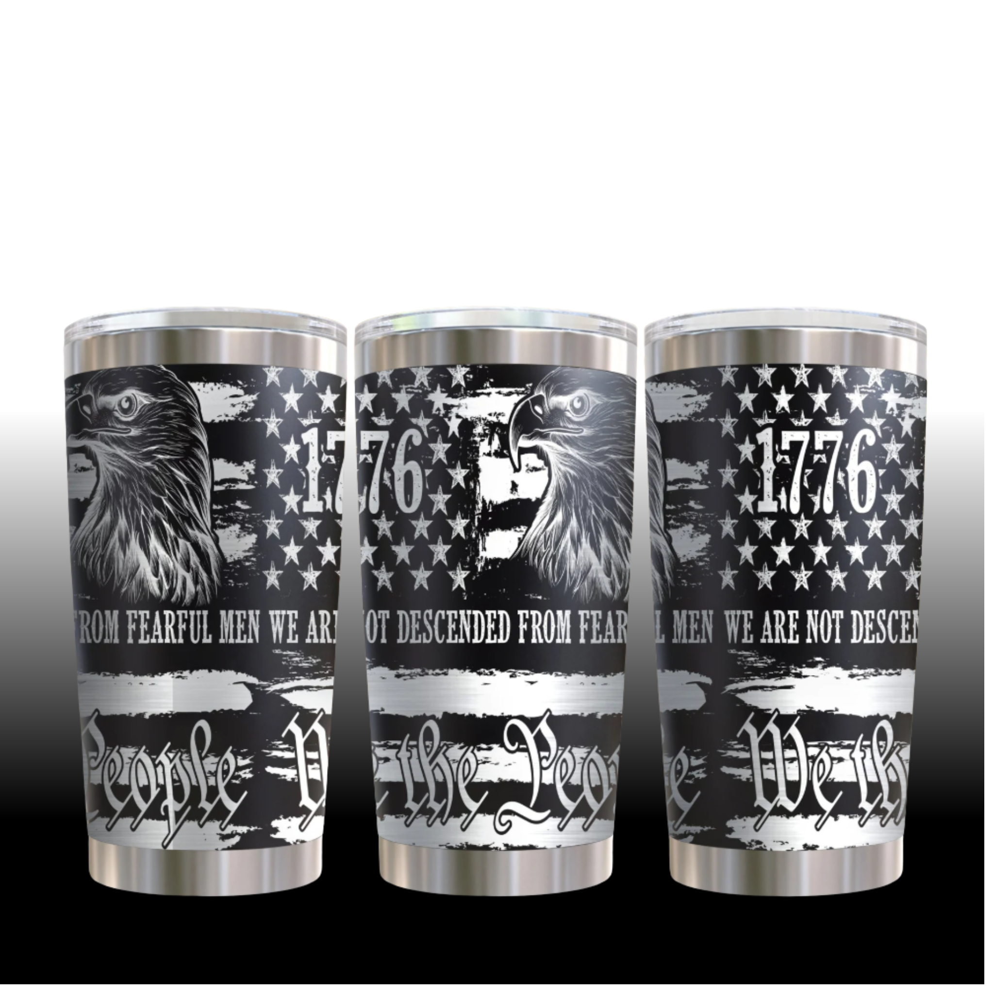 1776 We The People Engraved Tumbler – Full Wrap Patriotic Stainless Steel Cup