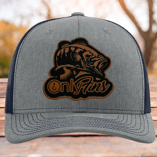Only Fins Leather Patch Hat - Perfect Gift for Anglers Build Your Hat
