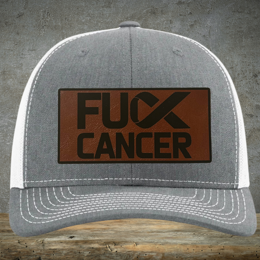 F*ck Cancer Hat - Leather Patch Hat for Cancer Fighters