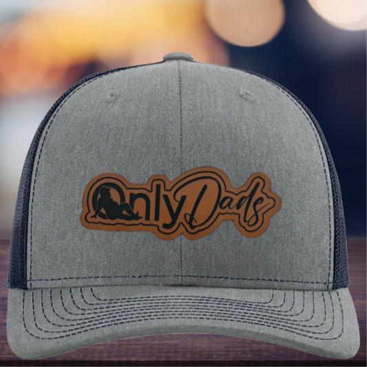 Funny Only Dads Hat - Leather Patch Cap for Proud Fathers - Funny Gift Idea