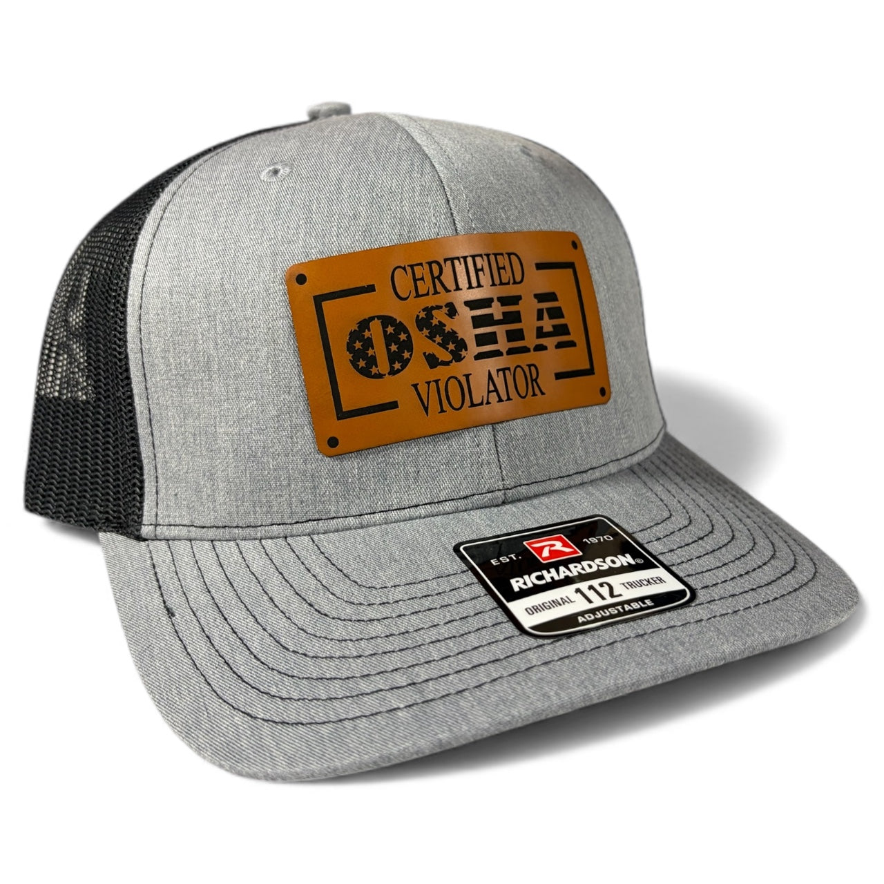 Certified OSHA Violator - Richardson 112 Leather Patch Trucker Hat