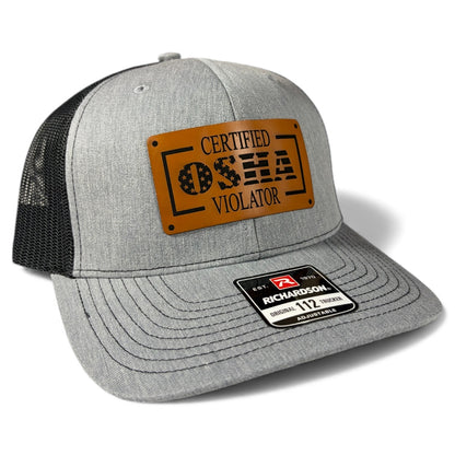 Certified OSHA Violator - Richardson 112 Leather Patch Trucker Hat