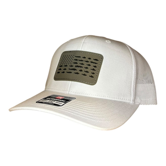 Fish Flag Leather Patch Hat