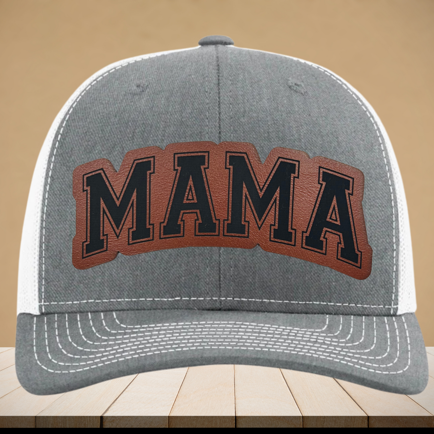 MAMA Hat - Custom Leather Patch Trucker Cap for Strong, Stylish Moms - Build Your Own
