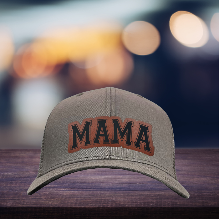 MAMA Hat - Custom Leather Patch Trucker Cap for Strong, Stylish Moms - Build Your Own