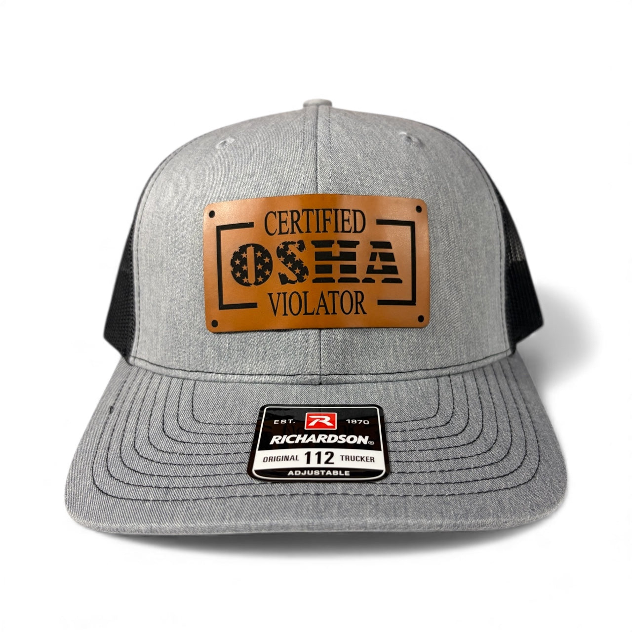 Certified OSHA Violator - Richardson 112 Leather Patch Trucker Hat