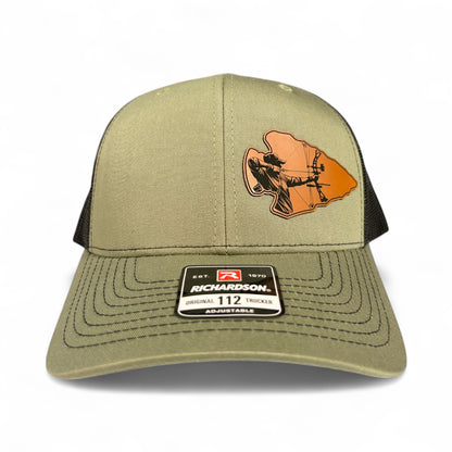 Bow Hunting Richardson 112 Leather Patch Trucker Hat