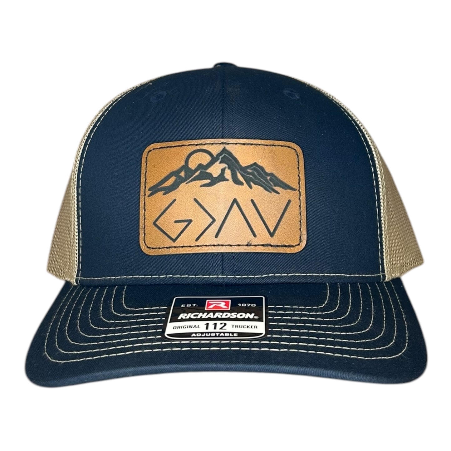 God Is Greater Than The Highs And Lows Leather Patch Hat