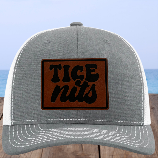 Funny 'Tice Nits' Hat - Leather Patch Trucker Hat for Adult Humor Lovers