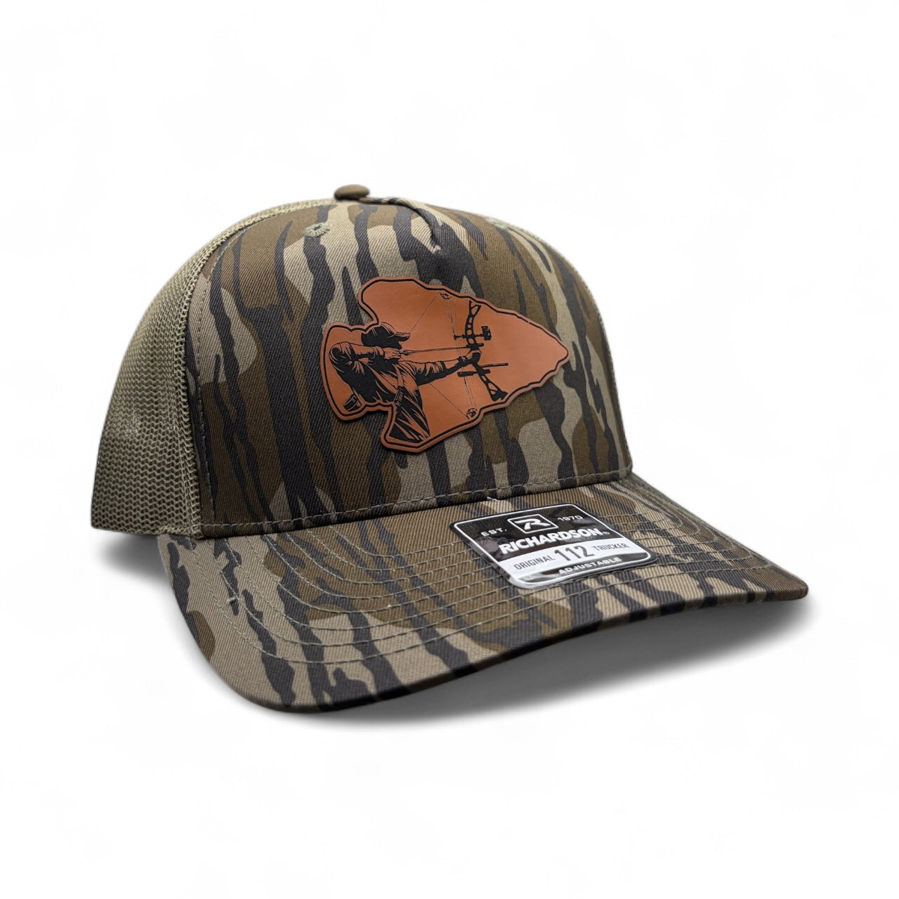 Bow Hunting Richardson 112 Leather Patch Trucker Hat