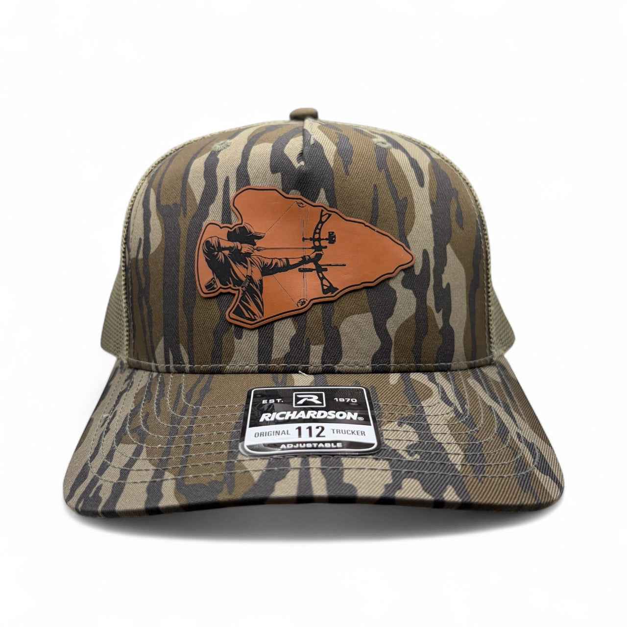 Bow Hunting Richardson 112 Leather Patch Trucker Hat