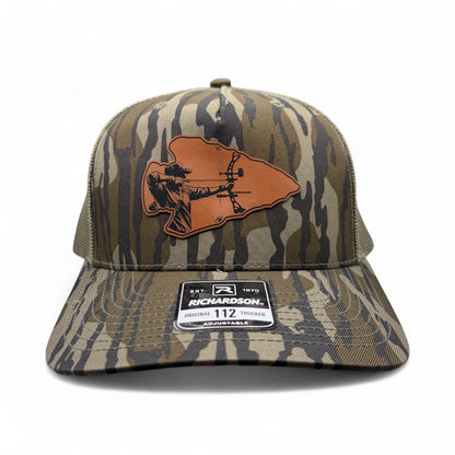 Bow Hunting Richardson 112 Leather Patch Trucker Hat