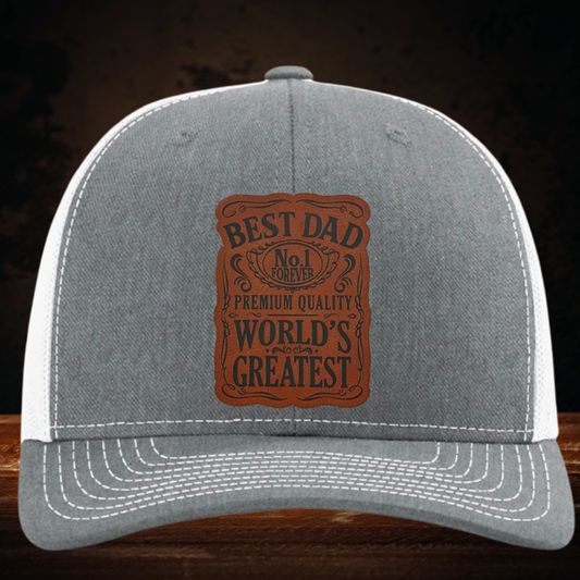 World's Greatest Dad Hat, Leather Patch Hat for Dad, Fathers Day Gift Idea