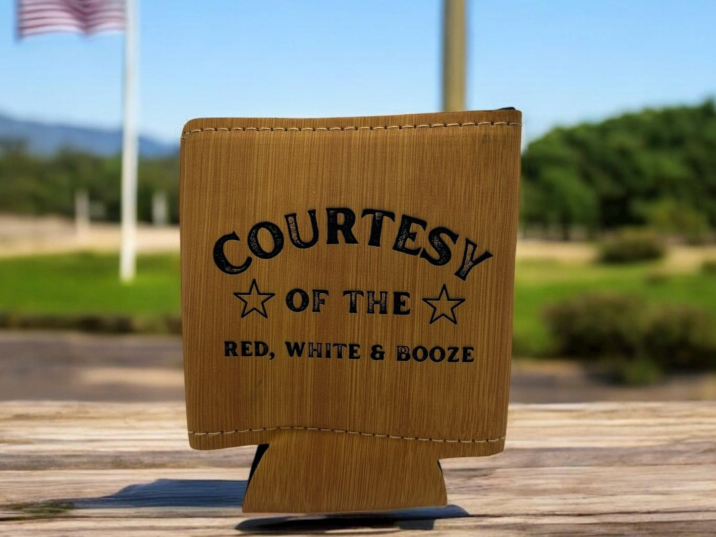 Courtesy of the Red, White & Booze Can Cooler, Funny Koozie 4th of July Beer Sleeve Patriotic Drink Holder Summer BBQ Party Favor