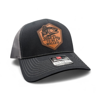 Bad Day to Be a Walleye Leather Patch Trucker Hat  Richardson 112