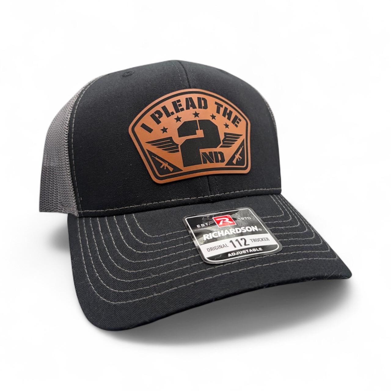 Plead the 2nd Amendment Hat - Richardson 112 Leather Patch Trucker Cap