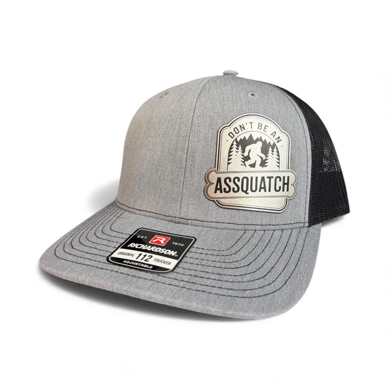 Assquatch Bigfoot Trucker Hat  Funny Leather Patch Richardson 112 Cap