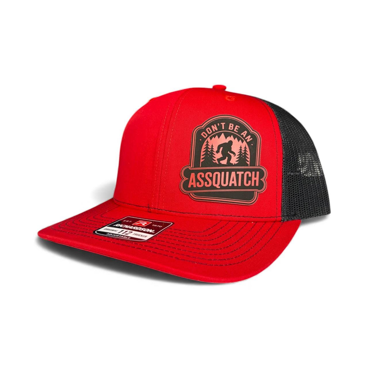 Assquatch Bigfoot Trucker Hat  Funny Leather Patch Richardson 112 Cap