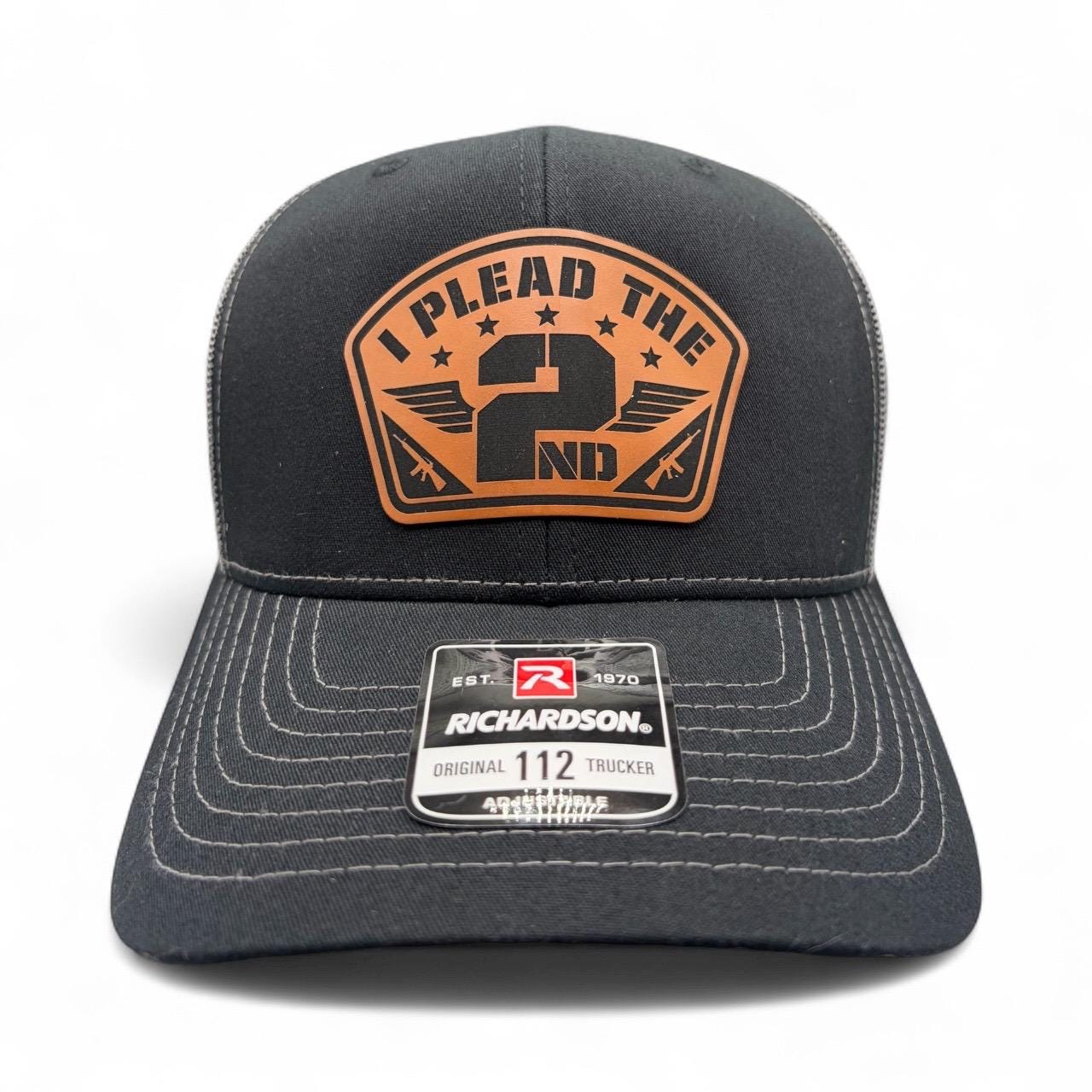 Plead the 2nd Amendment Hat - Richardson 112 Leather Patch Trucker Cap