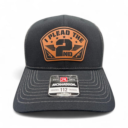 Plead the 2nd Amendment Hat - Richardson 112 Leather Patch Trucker Cap