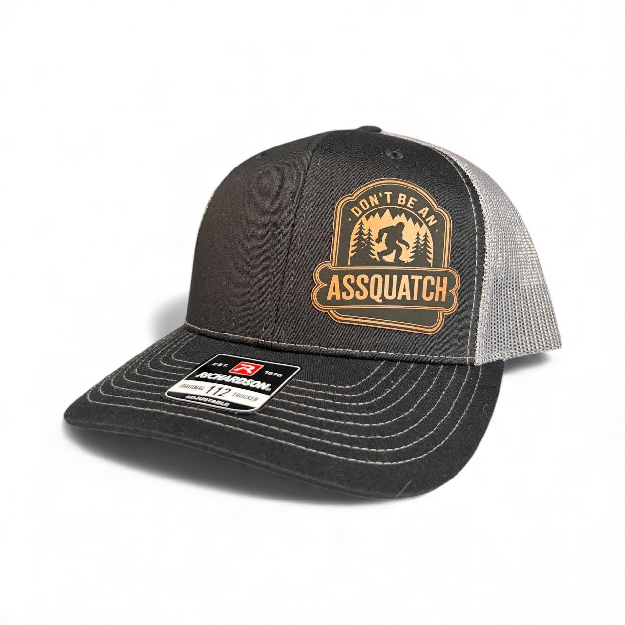 Assquatch Bigfoot Trucker Hat  Funny Leather Patch Richardson 112 Cap