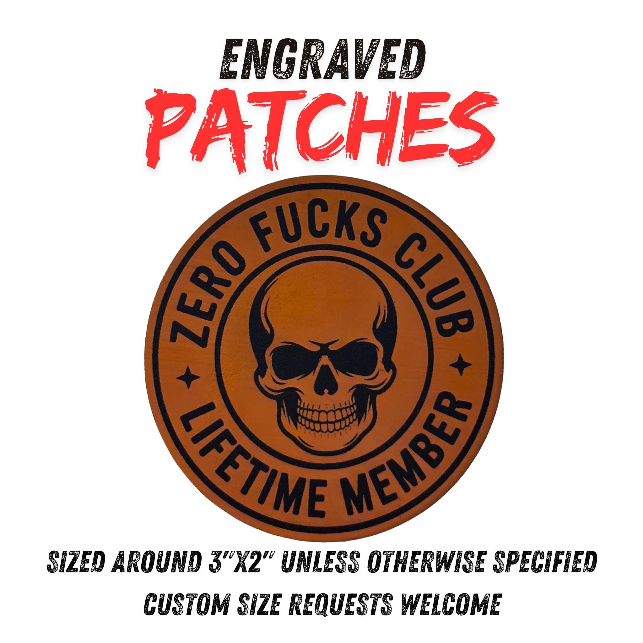 ero Fucks Club Patch | Engraved Leatherette Patch | Lifetime Member Patch | Hat Patch | Custom Sizes | Trucker Hat Patch | Funny Patch