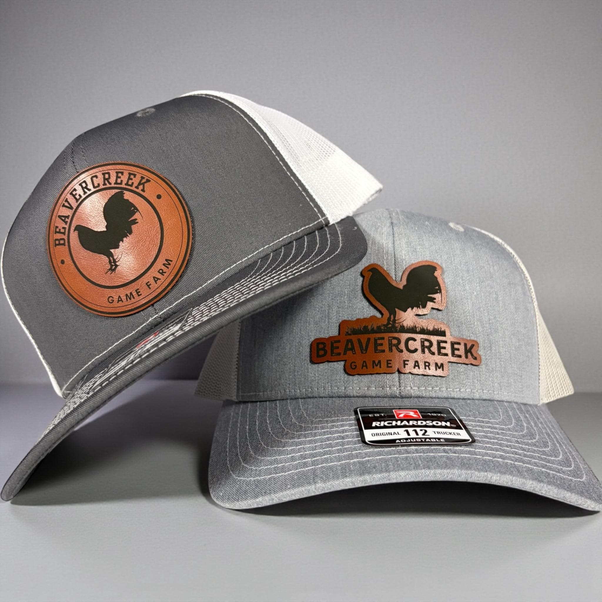Leather Patch Hats, High Quality Engraving, Custom Logo, Branded Hats, Company Hats, Press On, Richardson 112 Trucker Snapback