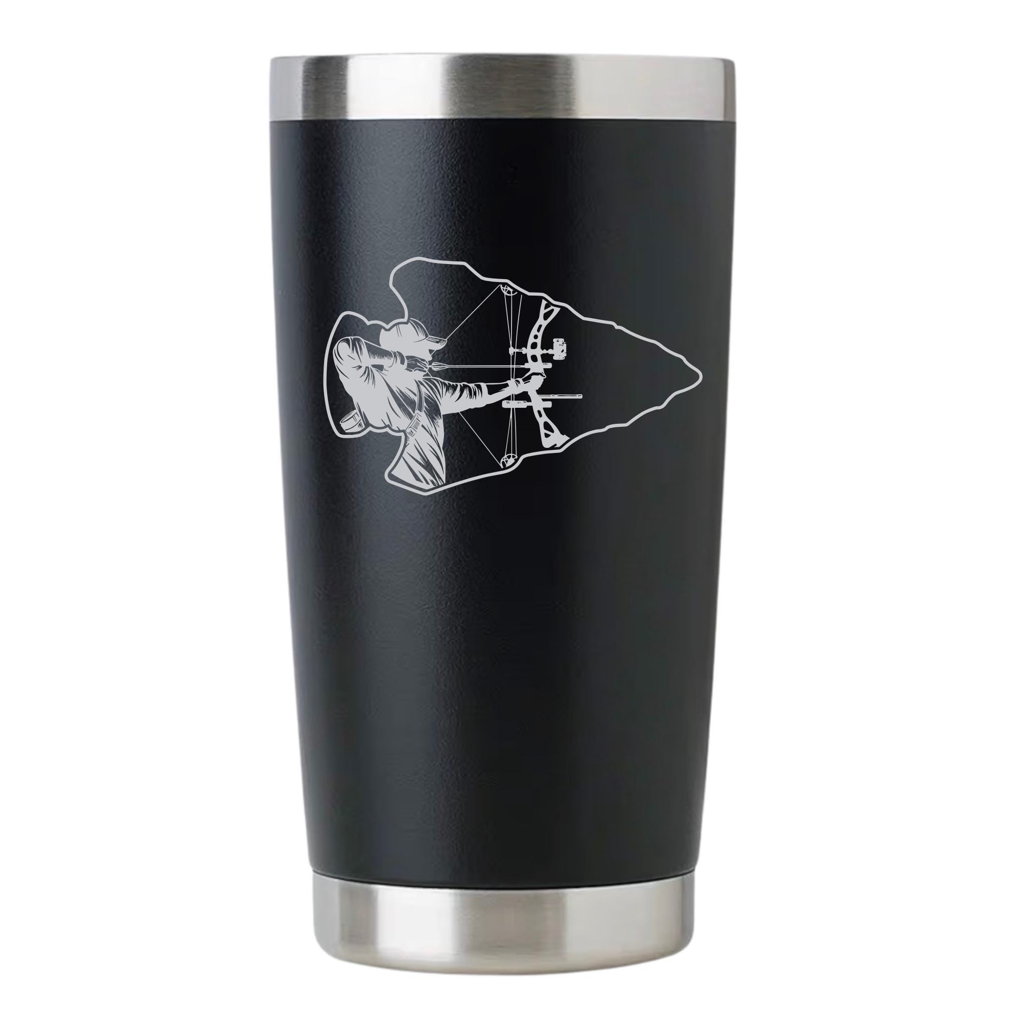 Bow Hunter Engraved Tumbler, Archery Hunting 20oz Stainless Steel Cup, Deer Hunter Gift, Hunting Gift, Coffee Mug, Travel Cup