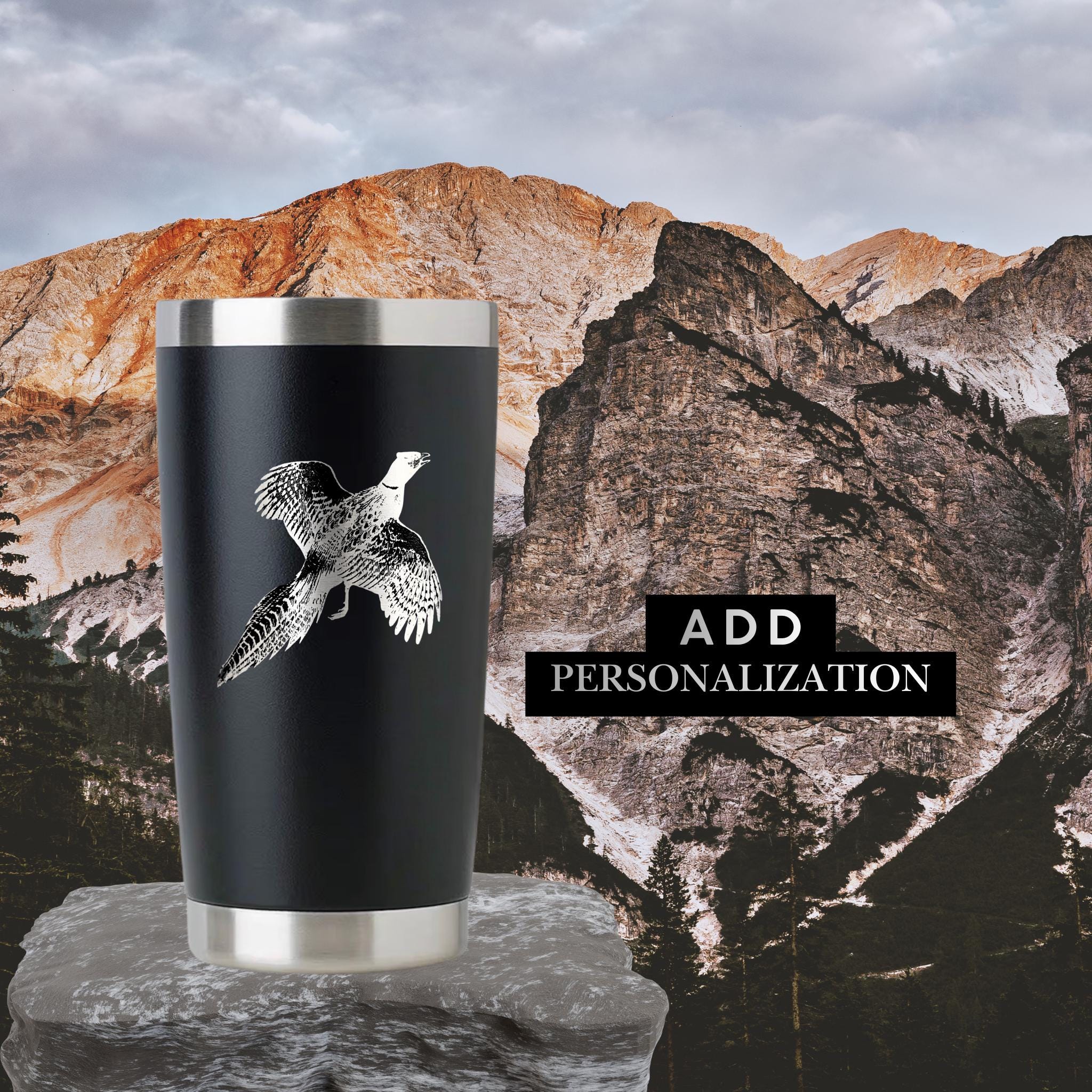 Pheasant Hunting Gifts For Him Personalized Tumbler Hunters Gift, Pheasant Hunter, Custom Name Mug, Travel Cup Birthday Gift Fathers Day