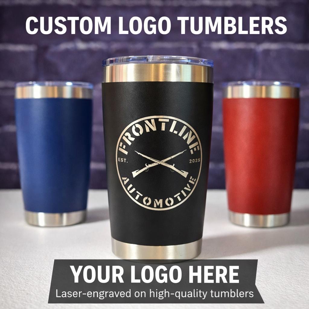 Custom Logo 20oz Tumbler | Engraved Stainless Steel Tumbler | Personalized Business Cup | Company Branded Drinkware