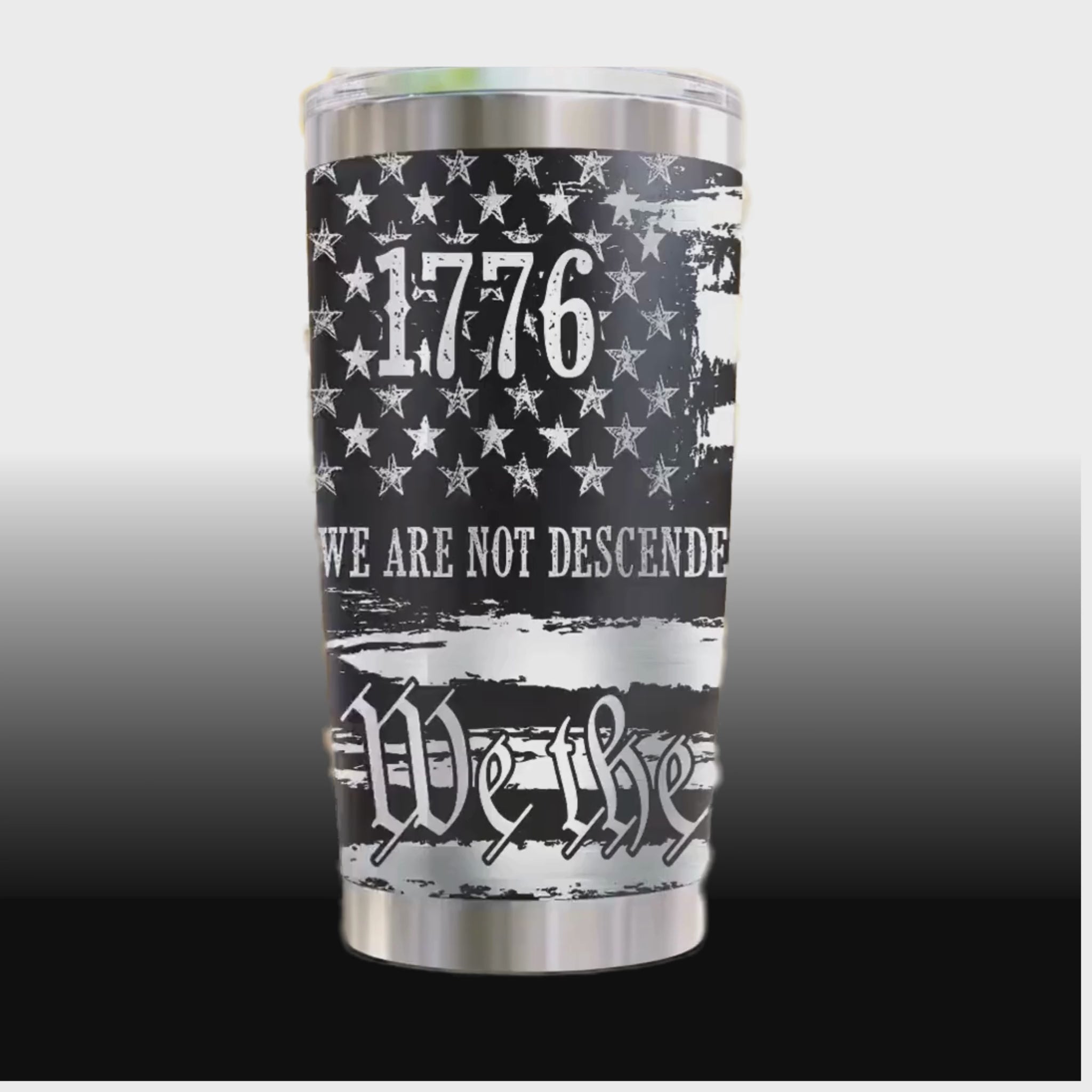 1776 We The People Engraved Tumbler – Full Wrap Patriotic Stainless Steel Cup