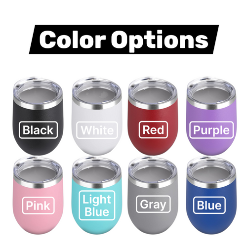 12oz Engraved Wine Tumbler - Add Your Logo or Design